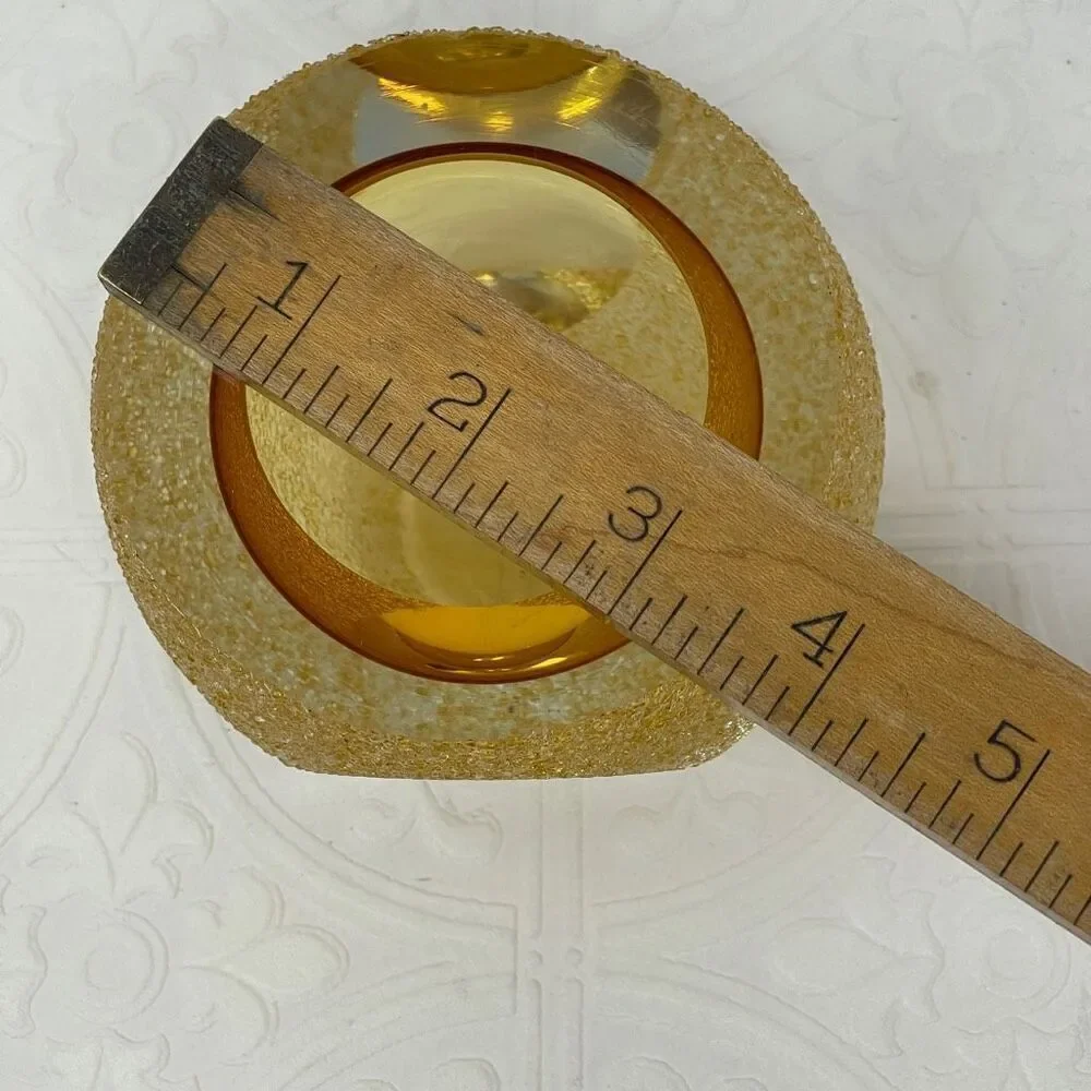Fifth Avenue Amber Crystal Frosted Votive Candle Holder